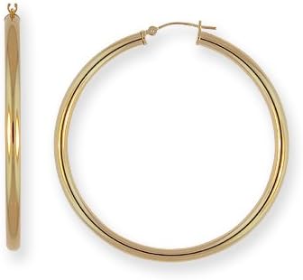 Large 14k Gold 40mm (1 5/8") diameter Hoop Earrings - Classic Bold 3mm Thick Full Weight 3x40mm - HypoAllergenic | CLOSEOUT DEAL