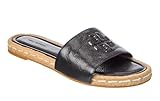 Tory Burch Everly Leather Espadrille Slide (Perfect Black, US Footwear Size System, Adult, Women, Numeric, Medium, 8.5)