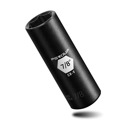 PGROUP 3/8 Drive Deep Impact Socket SAE(7/8 Inch socket) 6-Point Cr-V Steel With Black Manganese Phosphate Coating