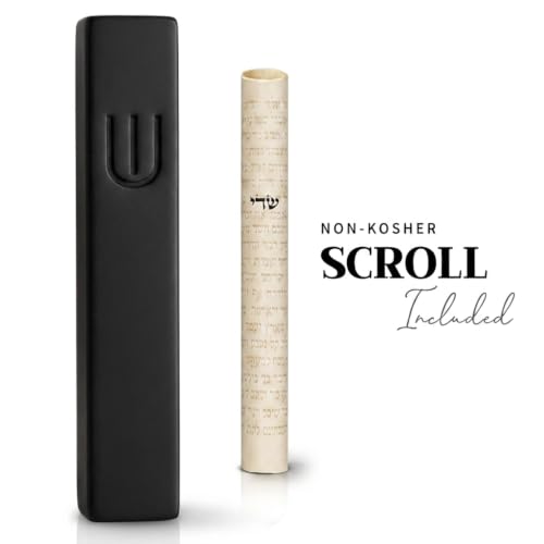Image of SURI Mezuzah for Door with Scroll - 6 Inch Modern Mezuzah Case with Non Kosher Scroll Included, Fits up to 5 inch Scroll, Easy Adhesive Installation, Gift Box Included