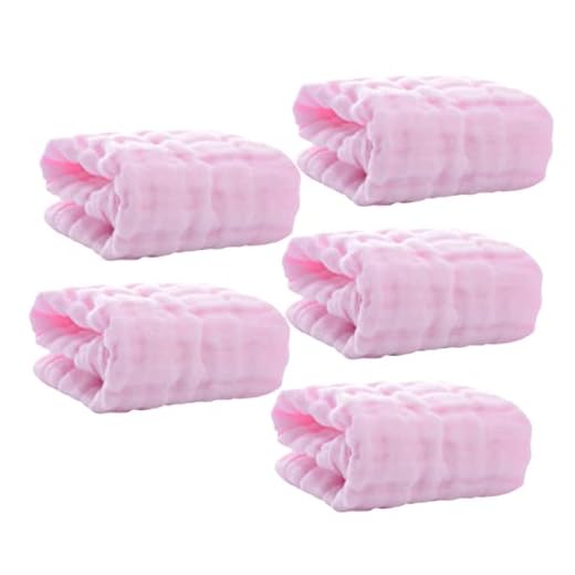 Vaguelly 5 Piezas Babero de Espuma de algodón Baberos de algodón Necesidades bebé paños para eructar bebés Forro de pañal Trapo para escupir bebé impresión Toalla Seis Pisos bebita