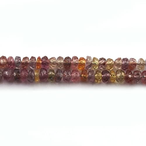 Perles saphir multicolore 3mm pour créer vos colliers d'été en pierres naturelles SB1939