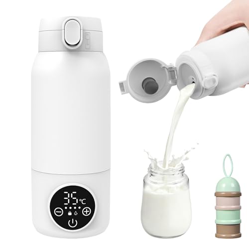 Calienta Biberones Portátil, Calienta Biberones Viaje Inalámbrico para Leche Materna y Agua, 100W Calentamiento Rápido, Control de Temperatura Preciso, Gran Capacidad de 500ml para Todo el Día