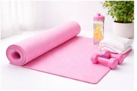 Image of Yoga Mat, Pink, Non-Slip Surface, for Exercise, Fitness, and Workout