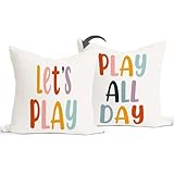 Rusenbao Classroom Kids Playroom Pillow Covers - Toddler Reading Corner Nook for Kids, Playroom Nursery Pillow Decor for Bedroom, Kids Playroom Ideas, 18x18 Inch Pillowcase