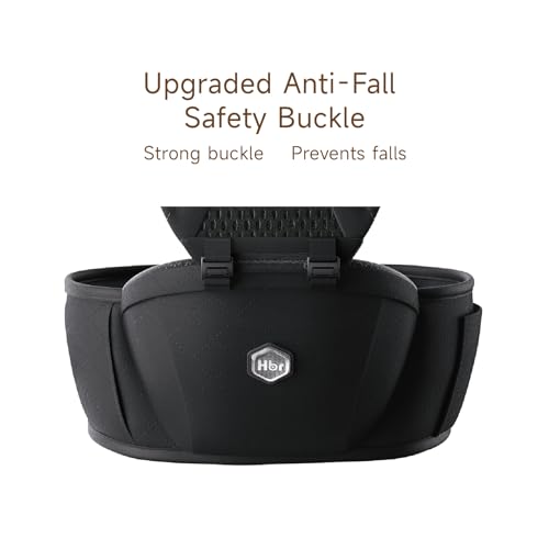 Image of HBR Baby Carrier with Hip Seat, Non-Slip Seat, Air-Padded Shoulder Straps for Less Pressure, 6-in-1 Ergonomic Breathable Infant Carrier, Front-Facing, Hands-Free, Up to 45 lbs, 47 in, AirMesh Black
