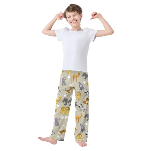 ZZXXB Camel Elephant Boys Long Pants Soft Trousers Elastic Waist Kids Lounge Bottoms with Pockets S-XL2