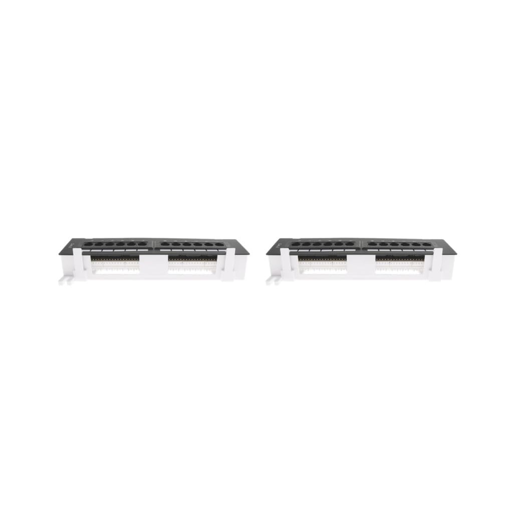 2 set di 12 porte Cat5e/6 non schermati Patch Panel di rete 10 pollici