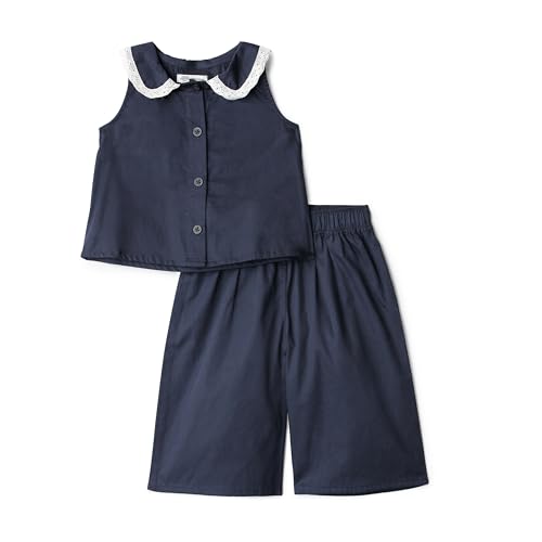 Image of Amazon Essentials x Sofia Grainge Toddlers and Baby Girls' Cotton Sateen Sleeveless Top and Pants Play Set