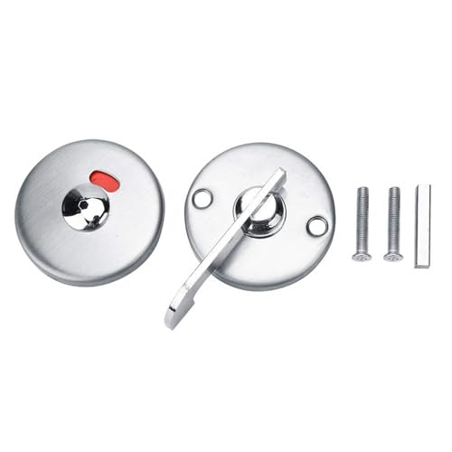 Cerradura Giratoria de Puerta, Indicador de cerradura de puerta Inoxidable, 1 Set Privacidad Cerradura de cerrojo con cerradura de puerta indicadora para baño WC Aseo público