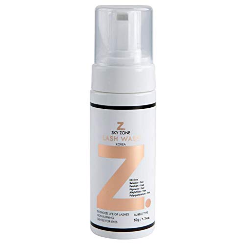 Eyelash Extension Foam Cleanser Shampoo - Gentle Formula Lash Wash To Remove Oil and Makeup Residue From False Mink Lashes - Includes Soft Cleansing Brush (50ml)
