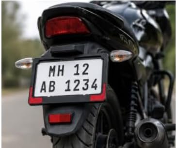 Image of HCM Number Plate Frame Set of 2 (Front & Rear) | ABS Quality Plastic | HCM High Class Materials | Easy Installation | with Double Side Reflector
