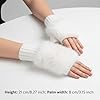 Fabchik Handstulpen Damen, Fingerlose Handschuhe mit Keildaumen Weiche Strick Pulswärmer Armstulpen mit Kunstfell für Alltag, Büro, Outdoor (Weiß) #3