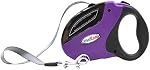 SmartLead Retractable, Reflective, Heavy-Duty 16-Foot Nylon Dog Leash, Tangle Free, Anti-Slip Brake Technology, Easy Grip Handle, Good for Dogs up to 110 Pounds – Purple