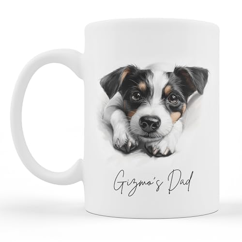 Tazza regalo Jack Russell, tazza con cane Jack Russell, tazza per papà con cane e papà, regalo per proprietari di Jack Russell, tazza con cane schizzo di Jack Russel, bellissimo regalo per proprietari