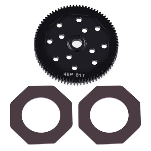 LSG Steel Spur Gear 66T 72T 81T 84T 48P Hardened Steel Upgrades Main Gear for Team Associated DR10 RC10 B4 B5 T4 T5 (81T)