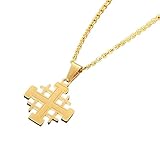 Collar personalizado para hombre y mujer, collar con colgante de cruz de Jerusalén de la Biblia, collar de cadena religiosa medieval, joyería unisex