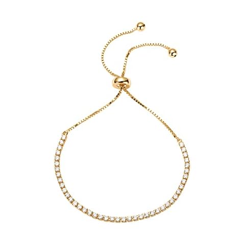 PAVOI 14K Gold Plated CZ Tennis Bracelet for Women Cover