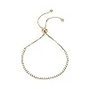 PAVOI 14K Gold Plated Cubic Zirconia Classic Tennis Bracelet for Women | Adjustable Slider