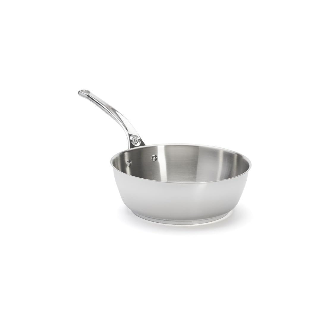 De Buyer Acciaio Inossidabile Milady Padella bombata Inox Diametro cm-3411.24, Argento, 24 cm