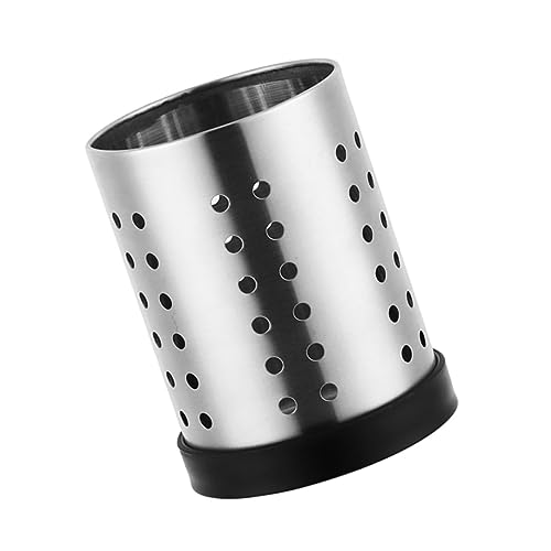 HAKIDZEL Stainless Steel Utensil Holder Chopstick Storage Organizer with Removable Base Drain for Kitchen Countertop Forks Spoons Utensils