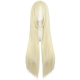 MapofBeauty 32' 80cm Long Straight Anime Costume Cosplay Wig Party Wig (Light Blonde)
