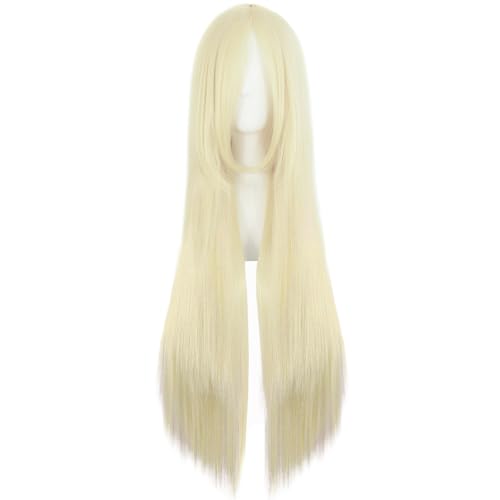 MapofBeauty 80cm/ 31 Pouce Longue Droit Femmes Droit Perruques (Léger Blond)