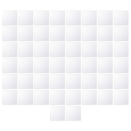 Zwin 50PCS Square Mirror Tiles, 2 x 2 inches Acrylic Small Tiny Mirror Self Adhesive, Flexible Mirror Sheets Self Adhesive for DIY Crafts Art Projects Supplies Home Decoration