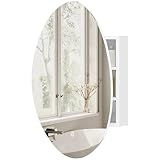 HOMCOM Specchio Bagno Contenitore Irregolare con Luce LED, 50x70cm Mobile Bagno con Specch...