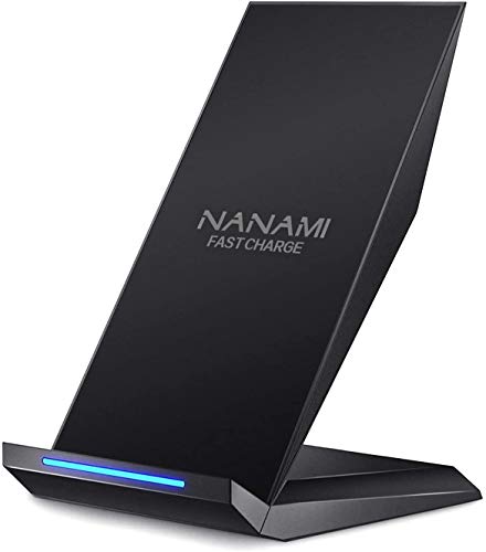 NANAMI Wireless Charger, 10W Qi Fast Wireless Charging Stand for Galaxy S20/S10/S10+/S9/S9+/S8/S8+/S7/S6 Edge+ Samsung Note 10/9/8, 7.5W Fast Charge for iPhone 11/11 Pro/X/XS/XR/XS Max/8/8 Plus