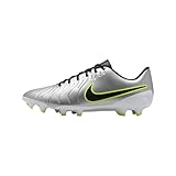 Nike Tiempo Legend 10 Club Multi-Ground Low-Top Soccer Cleats (DV4344-001, Metallic Silver/Volt/Black) Size 9