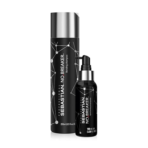 Sebastian Professional - Pack No.Breaker - Champú (250ml) + Spray Híbrido Fijación y Peinado (100ml) - Repara y protege el cabello contra la rotura. Cabello fuerte y suave.