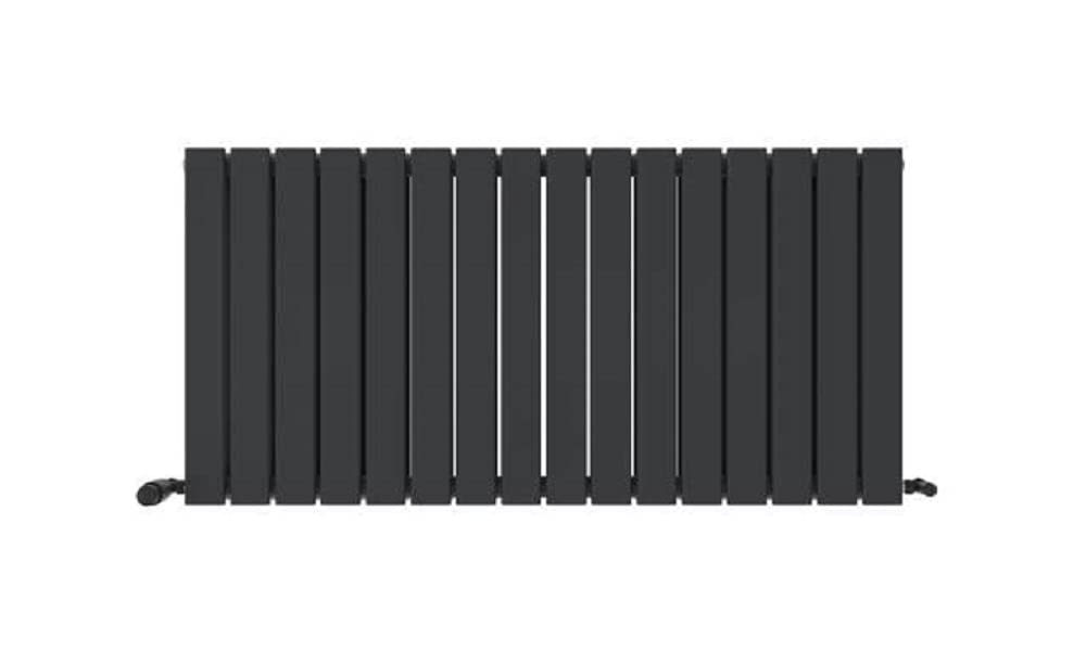 Ibathuk Belgravia Horizontal Double Slim Flat Panel Radiator Anthracite 600mm X 1216mm-Grey from B&Q