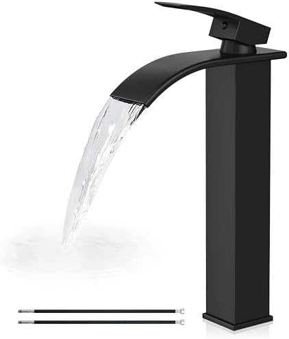 Airuida Vessel Sink Faucet, Tall Waterfall Bathroom Faucet, Singl...
