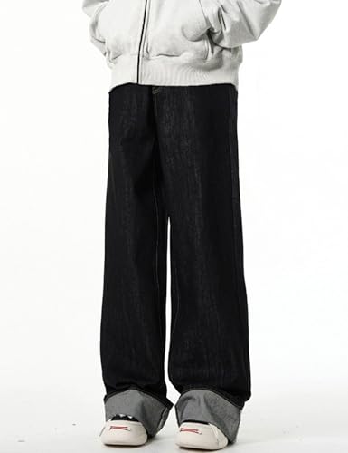 Y2k Mens Baggy Jeans Hip Hop Pants Loose Fit Skater Jeans Skateboard Denim Pants Black Jeans Streetwear3