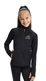 WILDWINS Trainingsjacke Mädchen Langarm mit Reißverschluss & Daumenloch – für Rhythmische Sportgymnastik, Eiskunstlauf & Tanz | Wärmend, 4-Wege-Stretch, 90% Polyamid, Schwarz