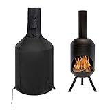 SIRUITON Chiminea Cover Outdoor Waterproof Breathable Oxford Polyester Chiminea Protective Cover Black(High 48in)