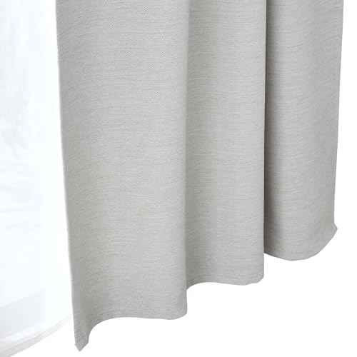 無印良品 防炎・遮光性 二重織りノンプリーツカーテン ライトグレー 幅100×丈135cm用 84345906