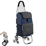 Carrito de la compra plegable para subir escaleras, capacidad de 36 litros, 30 kg de carga, cesta extraíble, perfecta para transporte de comestibles y fácil movilidad