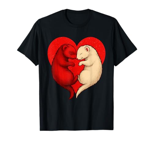 I Love My Funny Ferret Heart Graphic Ferret Owner T-Shirt