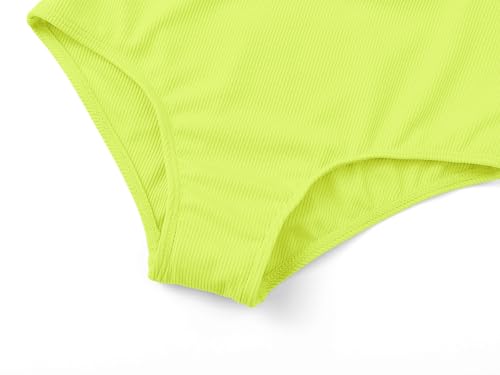 Image of Dvenki Big Girls Asymmetric Cutout Swimsuit Adjustable Straps Sizes 6X-16 | color block, leopard, tropical prints, front lined swimwear, removable pads, suitable for beach, vacation, pool play