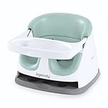 Ingenuity, Baby Base 2-in-1 Seat, Mist, Booster Chair, Dining and Feeding Seat for Toddlers, Easy to Clean with Removable and Self-Storing Tray, Ages 6 Months+