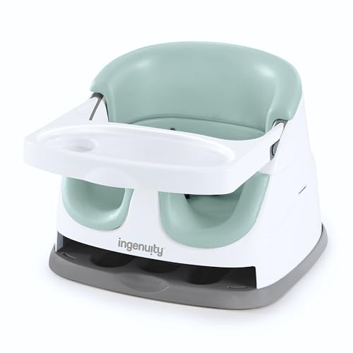 Ingenuity Baby Base 2-in-1 Booster Feeding and Floor Seat with Self-Storing Tray - Mist by Ingenuity - Used condition - CA$43.87