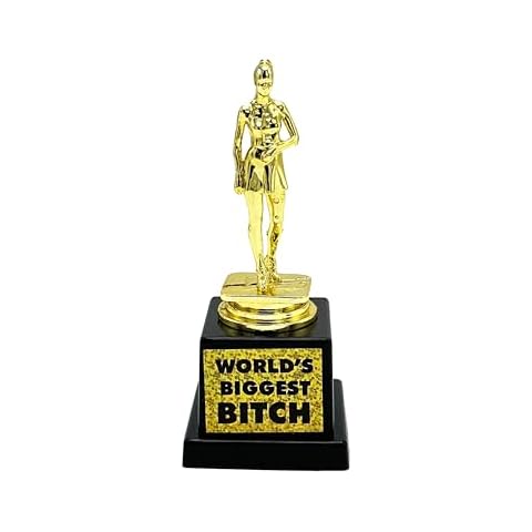 Island Dogs World's Biggest Bitch Novelty Trophy – Hilarious Gag Gift, Perfect for Friends, Co-Workers, and Award Ceremonies, Plastic Construction, Funniest Home & Office Decor Cover