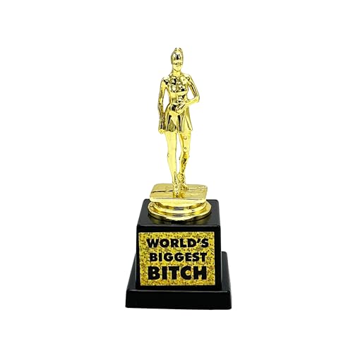 Island Dogs World's Biggest Bitch Novelty Trophy – Hilarious Gag Gift, Perfect for Friends, Co-Workers, and Award Ceremonies, Plastic Construction, Funniest Home & Office Decor