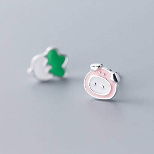 Pendientes de seta blanca asimétricos estilo coreano el regalo original para tu pareja