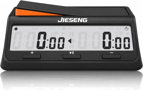 JIESENG Chess Clock Advanced Digital Timer for Chess,Board Games,Black