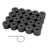 QEDBOJE 20 piezas Tapa de tuerca, cubiertas de pernos, hexagonales universales, protección contra robo, compatible con VW Golf, Passat, Beetle, Audi y todas las marcas de automóviles (Negro)