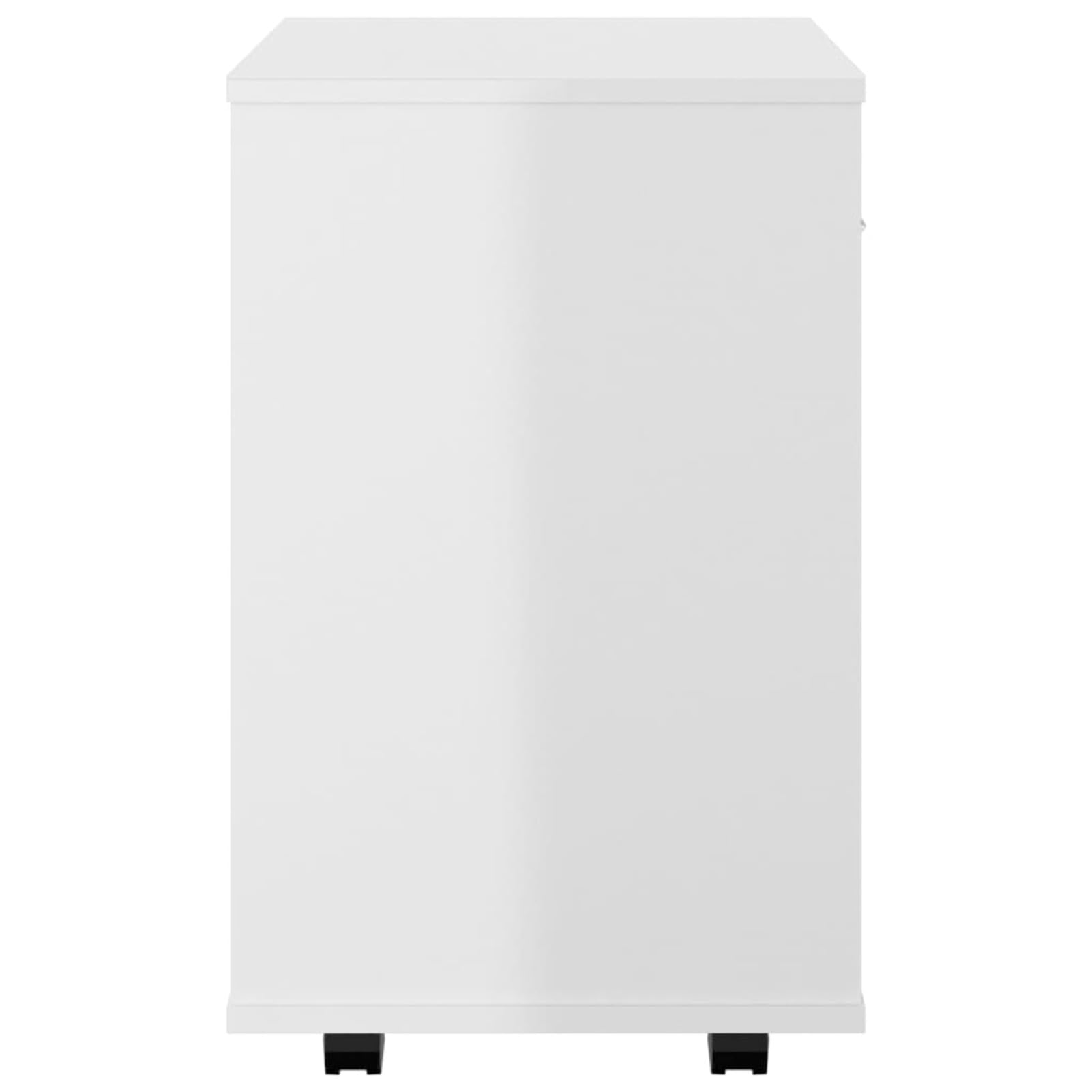 Mobiletto con Ruote Bianco Lucido 46x36x59 cm Legno Multistrato,Mobiletto con Rotelle,Armadi Archivio,Mobiletto Basso,Mobiletto-808473