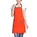 Sidiou Group Delantal de lona de algodón para cocina, impermeable, ajustable, con bolsillos(Tres Hebillas Naranja)